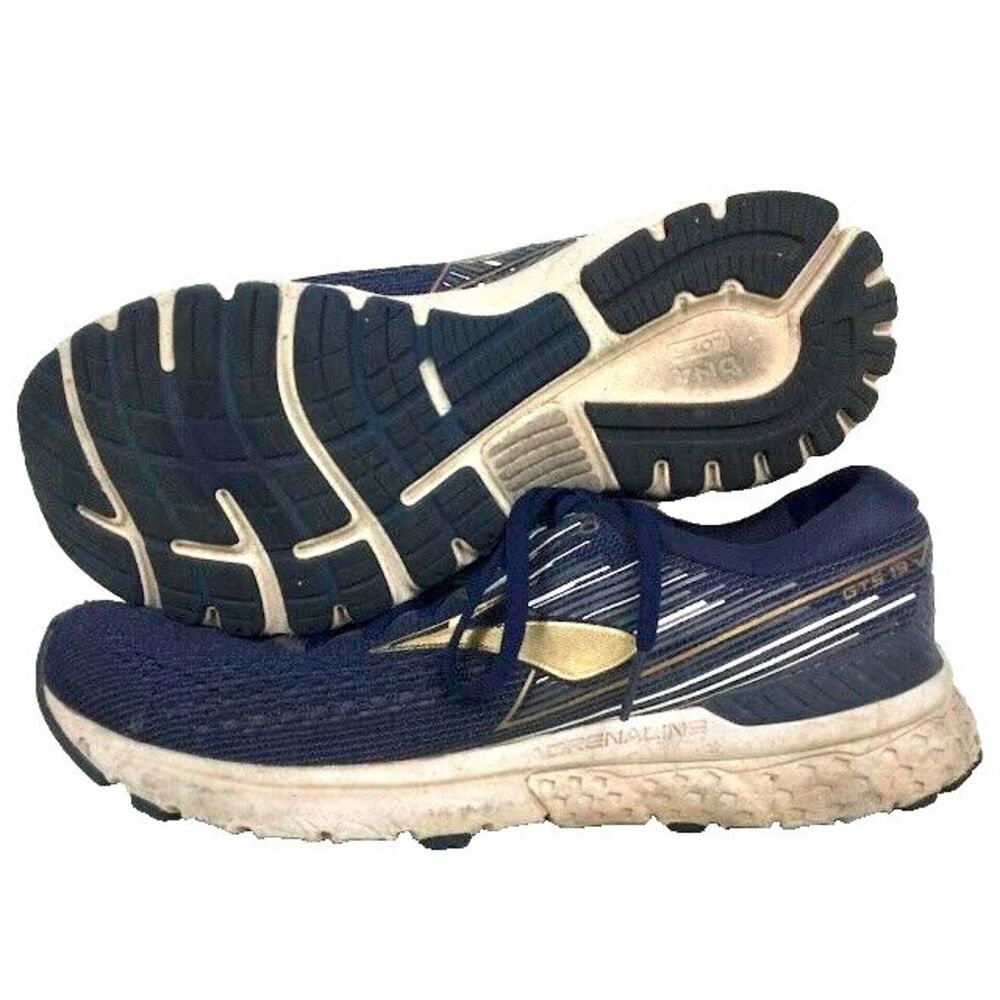 Brooks Adrenaline GTS 19-Men's 10(D) Navy Blue Running/Jogging Shoes 1102941D439